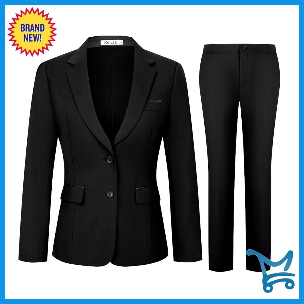 Slim Fit 2-Piece Suit Set Blazer Pants Business Office Work